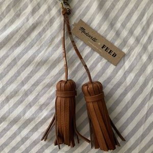 Madewell Leather tassel keychain